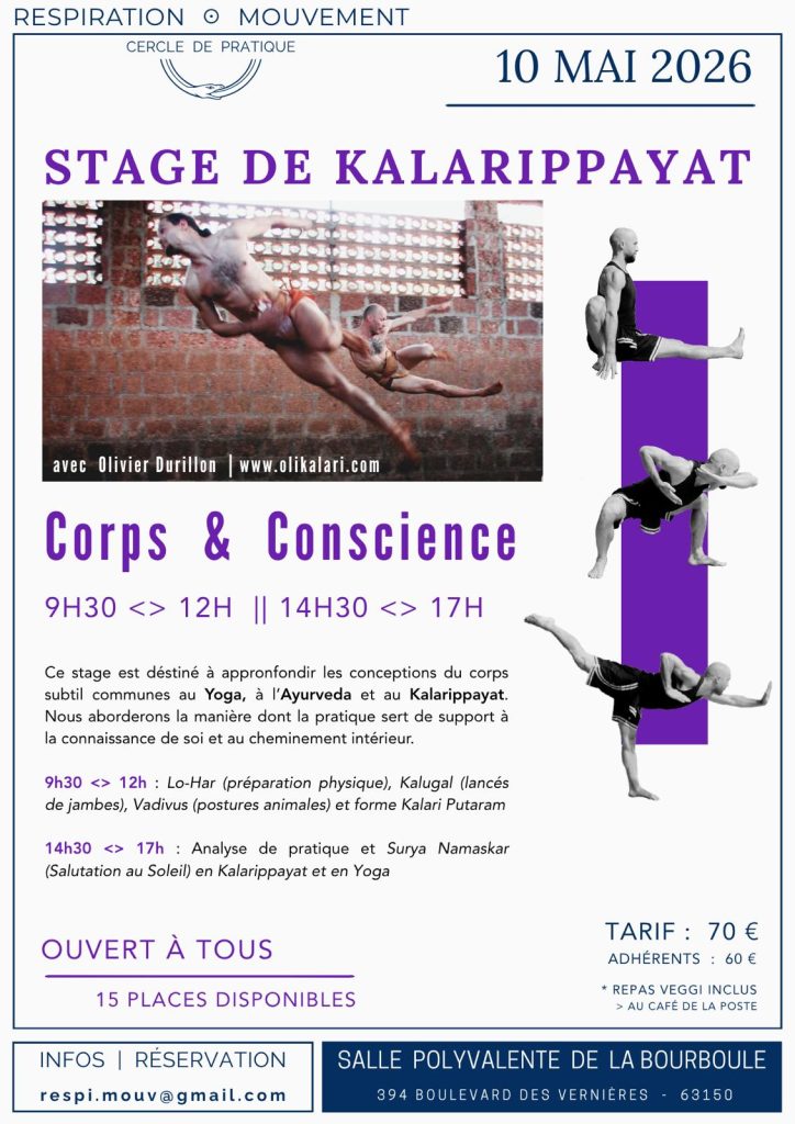 Stage de Kalari - Corps et Conscience - 10 Mai 2026